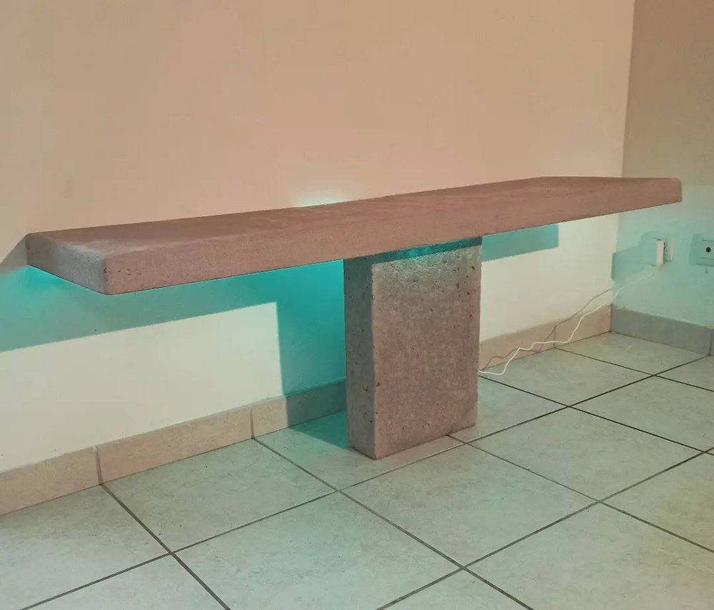Meuble TV en b&eacute;ton avec LED Meubles
