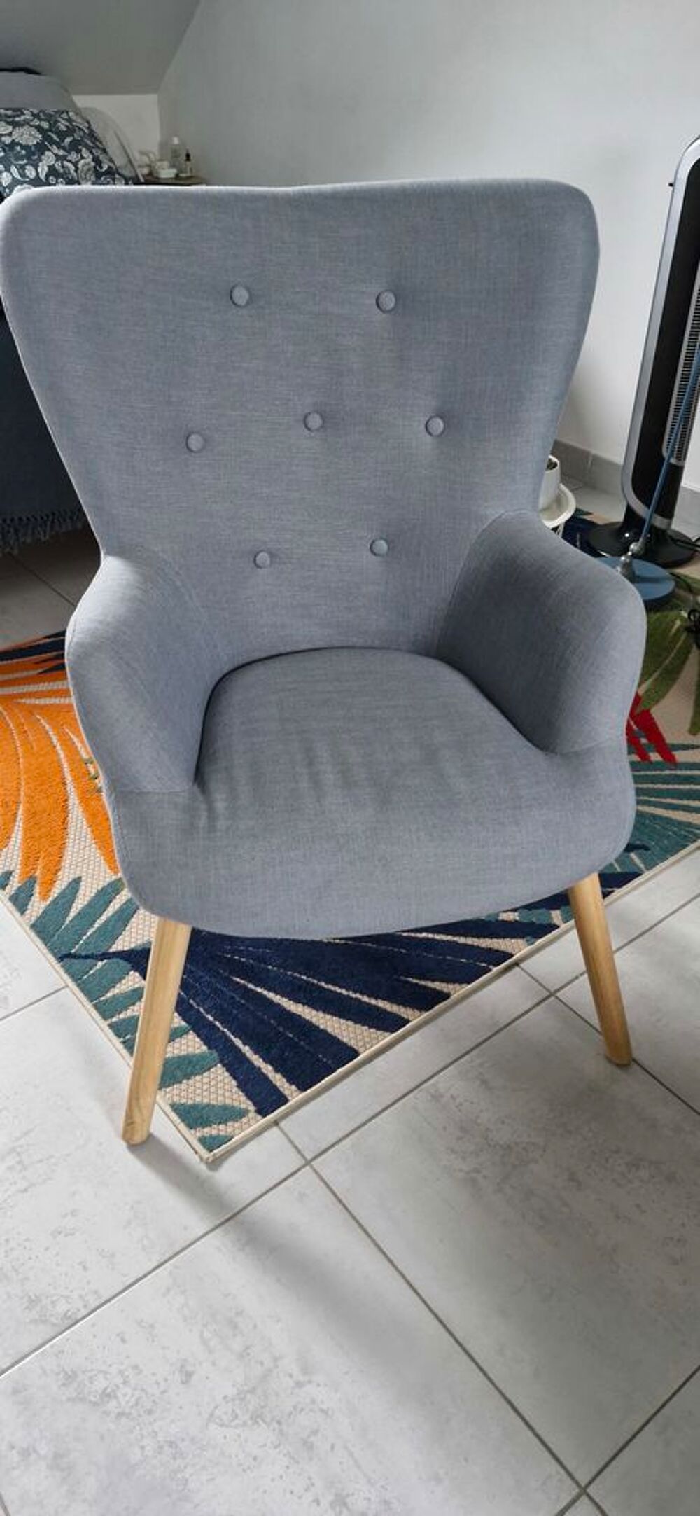 Fauteuil design scandinave bleu clair Meubles