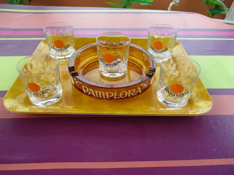 Lot de 5 verres + Cendrier  PAMPLORA  15 Le Vernois (39)