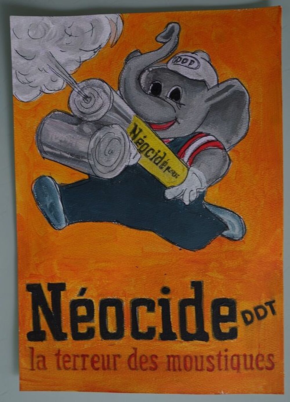 peinture - publicite - neocide - sur papier aquarelle format Décoration