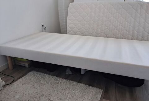 Sommier tapissier + matelas 1 personne Donville-les-Bains (50)