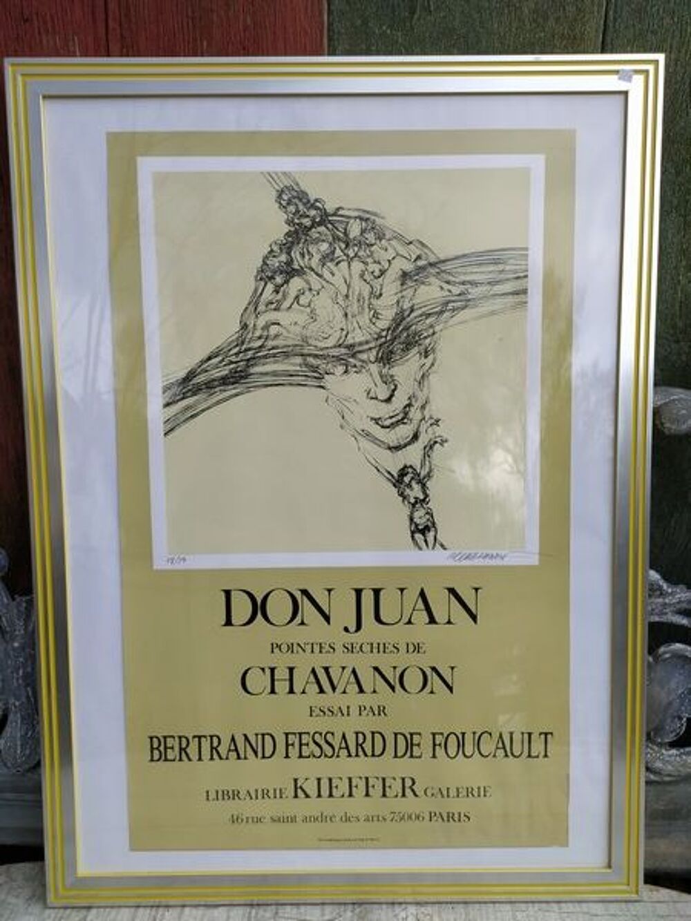 AFFICHE LITHOGRAPHIE NUM&Eacute;ROT&Eacute;E CHAVANON GALERIE KIEFFER 