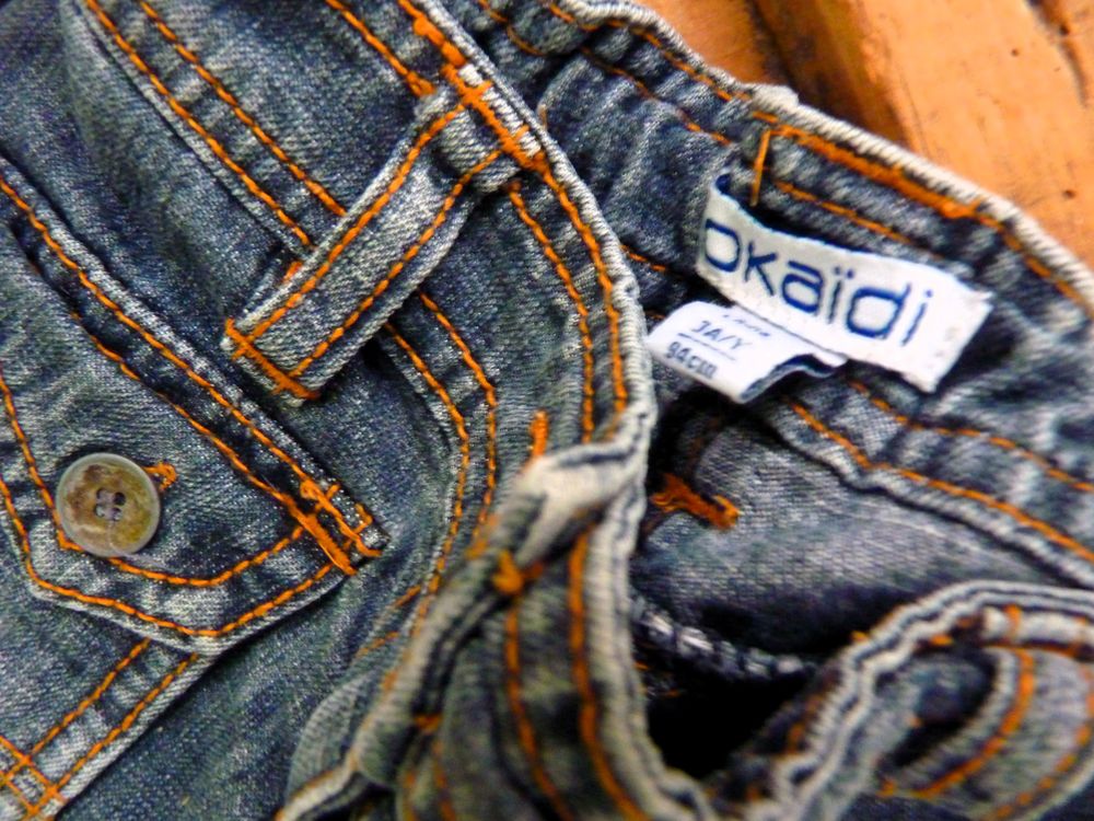 Pantalon jean pantacourt fille okaidi 3 ans bleu TBE Vêtements enfants