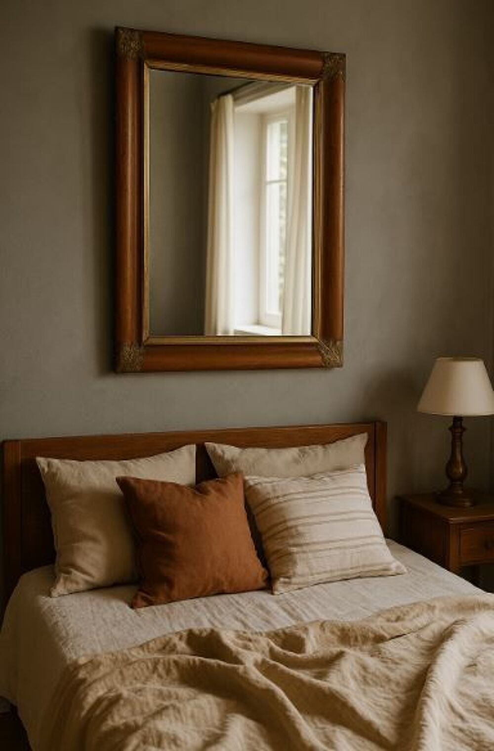 Miroir mural en bois dor&eacute; esprit classique chic Décoration
