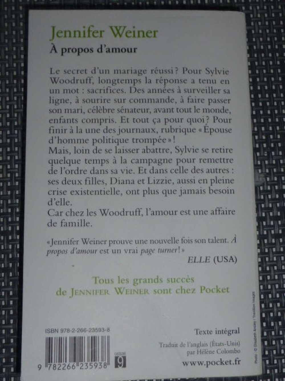 A propos d'amour Jennifer WEINER Pocket Livres et BD