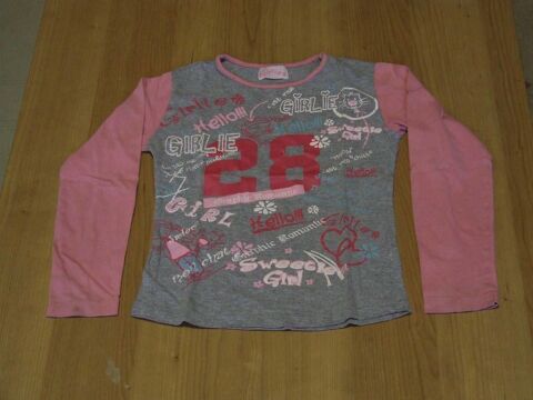 Tee-shirt manches longues GIRLIE Gris manches rose 8 ans 2 Bagnolet (93)