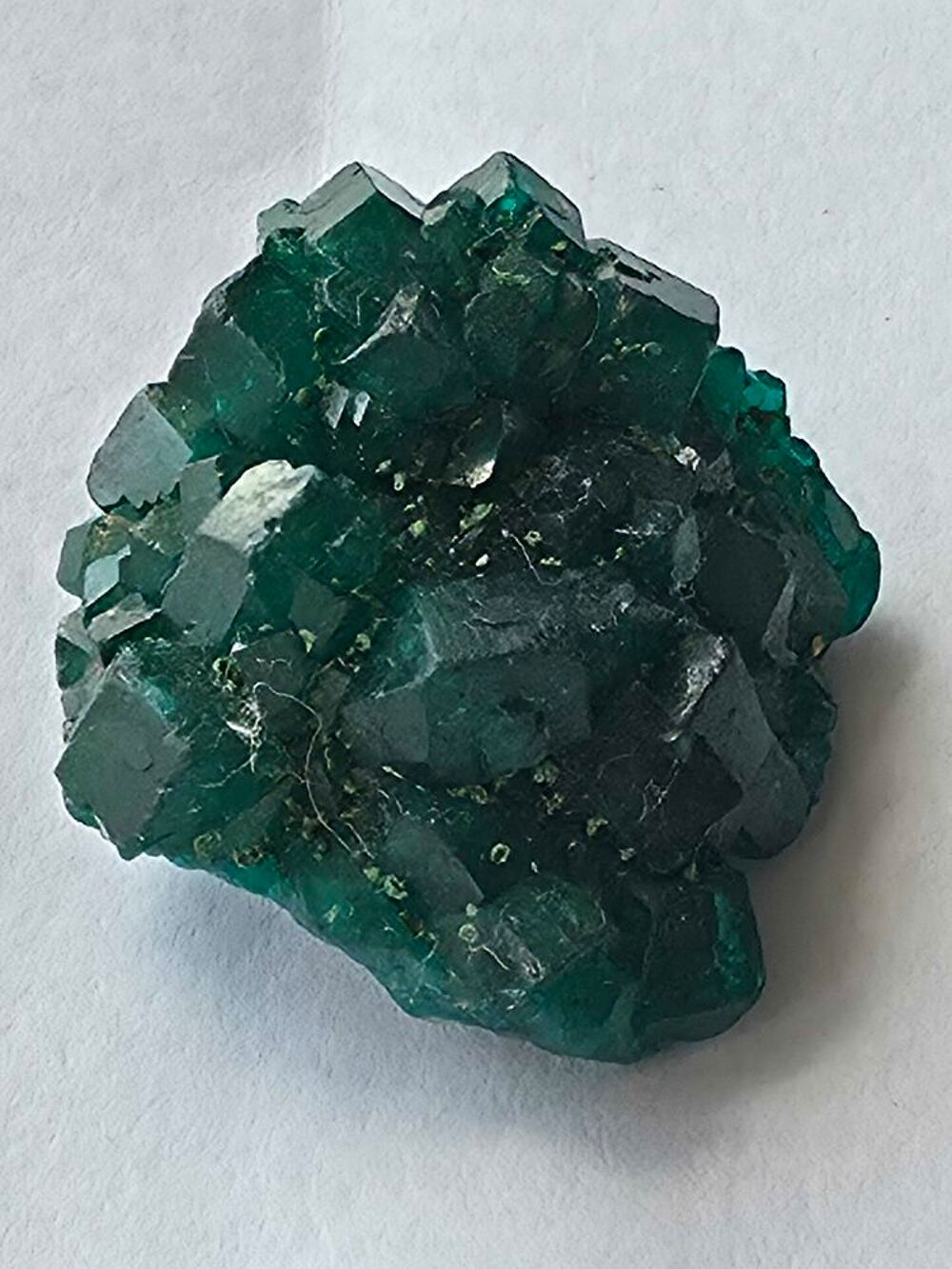 Sp&eacute;cimen Dioptase du Congo-Cristaux vert &eacute;meraude 7g 