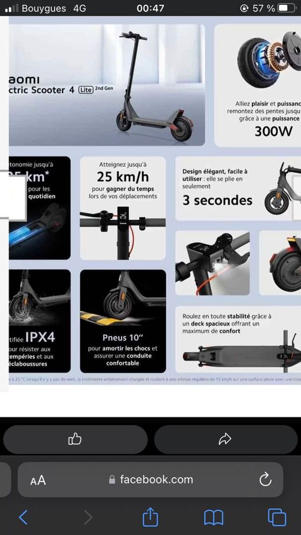 Trottinette &eacute;lectrique neuve Sports