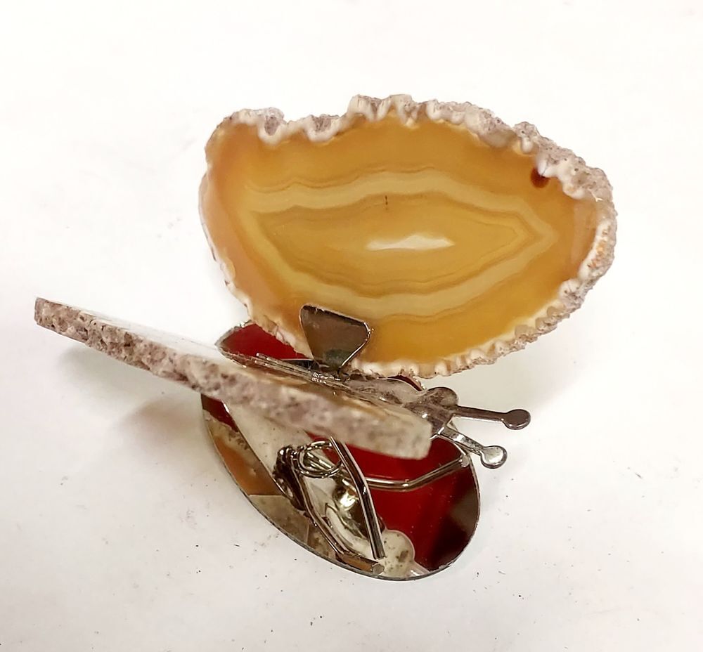 Papillon avec ailes en tranche d'agate Décoration