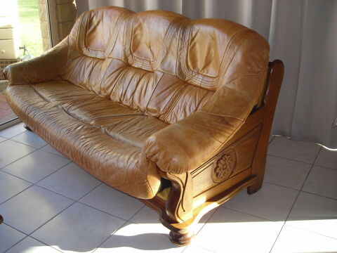 Canapé et fauteuil en cuir véritable 200 Bercloux (17)