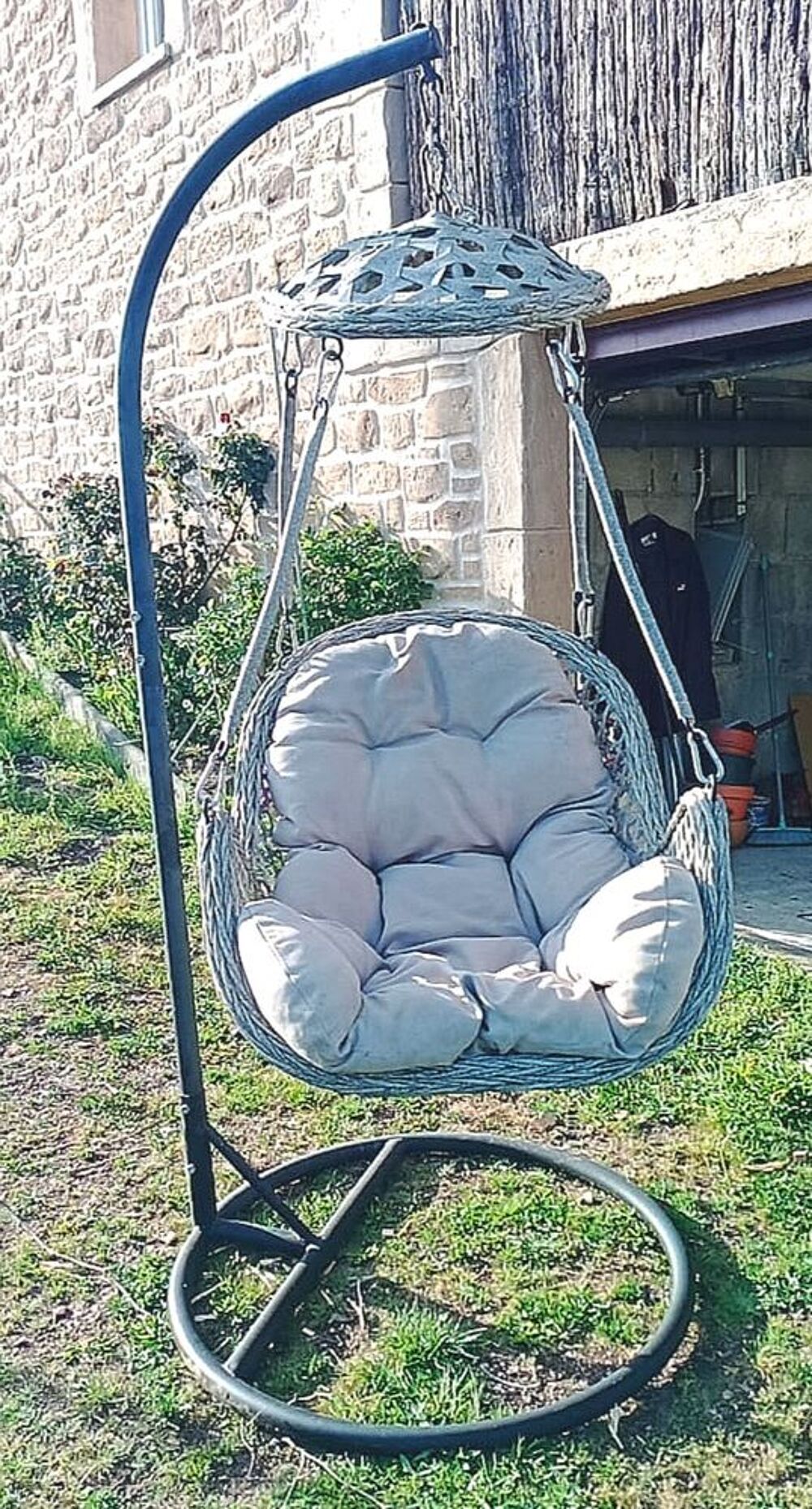 Fauteuil suspendu D&eacute;lia Gris Jardin