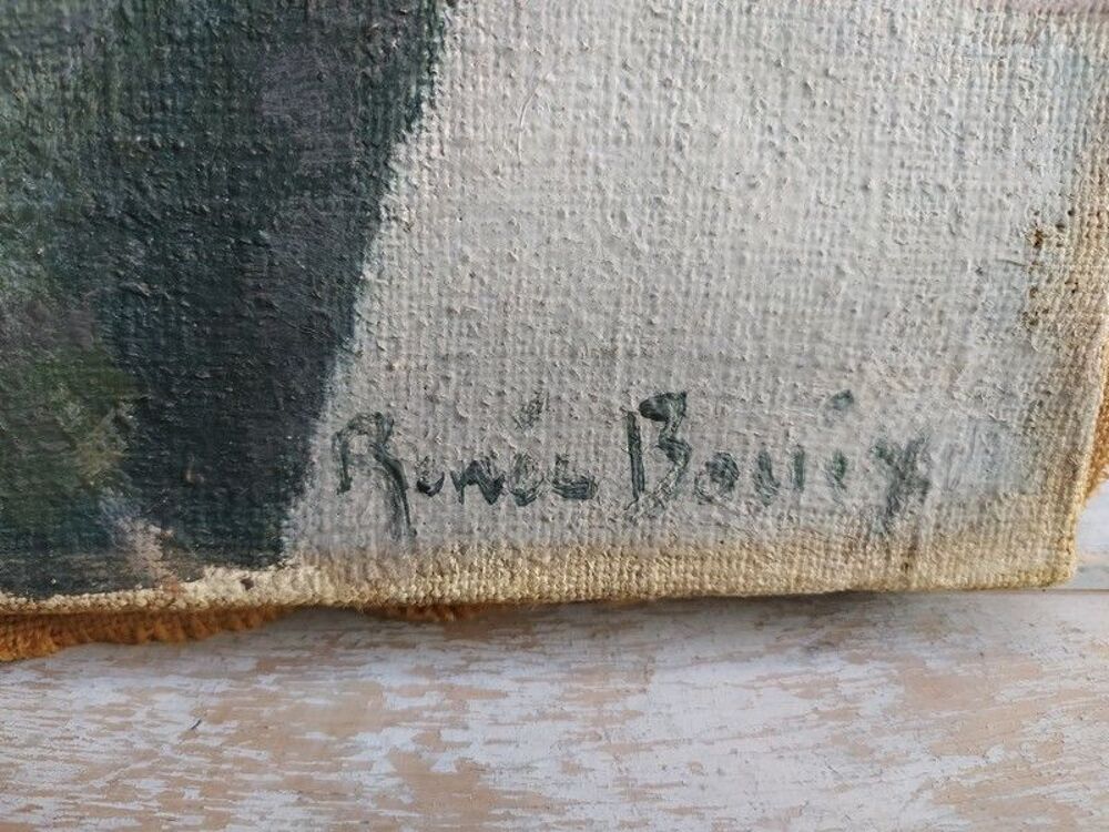 Tableau Marine Bateaux au Port Sign&eacute; Ren&eacute;e Bouix Décoration