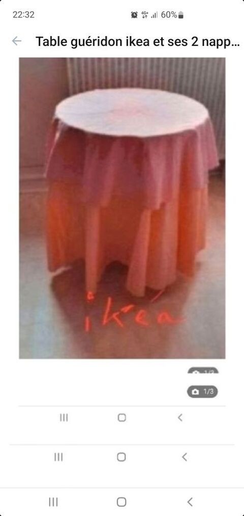 table gu�ridon ikea et ses 2 nappes 10 Bron (69)