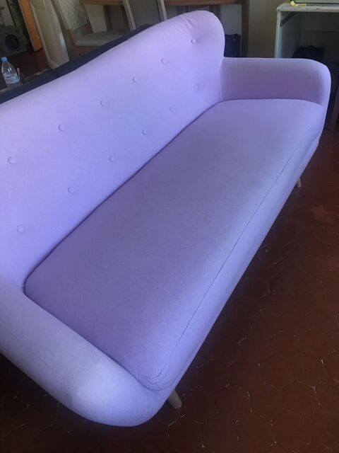 Canap 3 places fixes vieux rose 75 Marseille 1 (13)