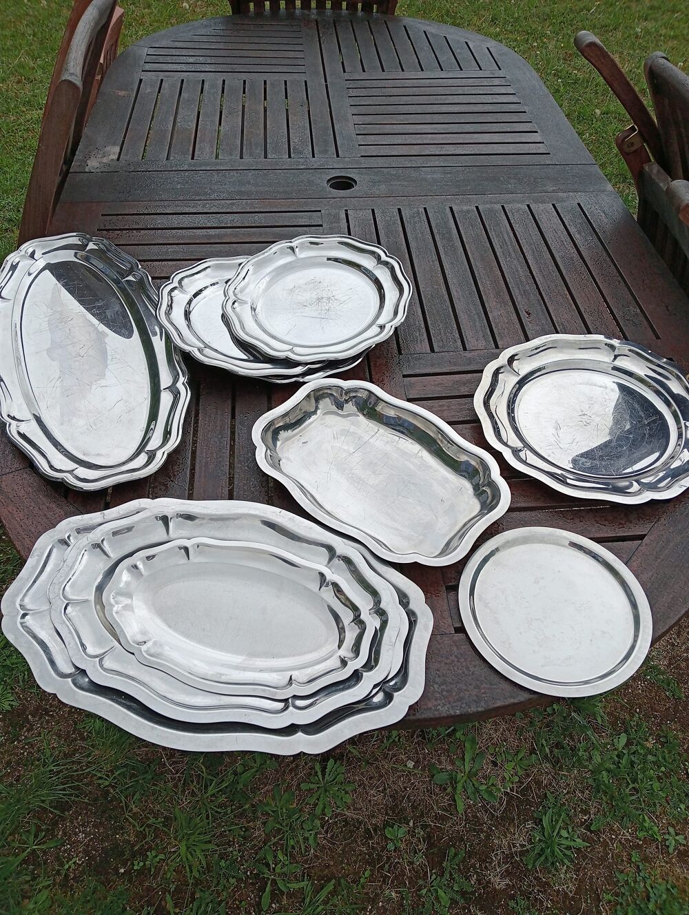 Lot de 10 plats inox Cuisine