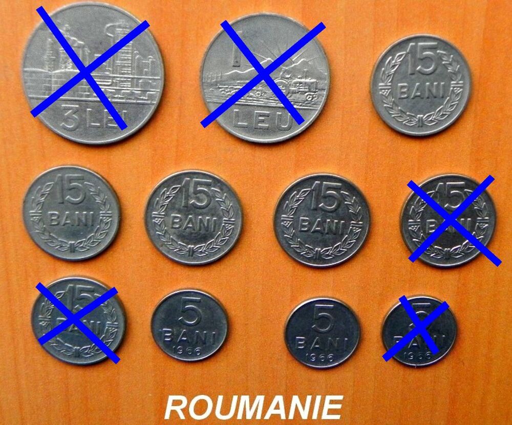 Lot de 12 pi&egrave;ces de monnaie Roumaine, Bulgare, 