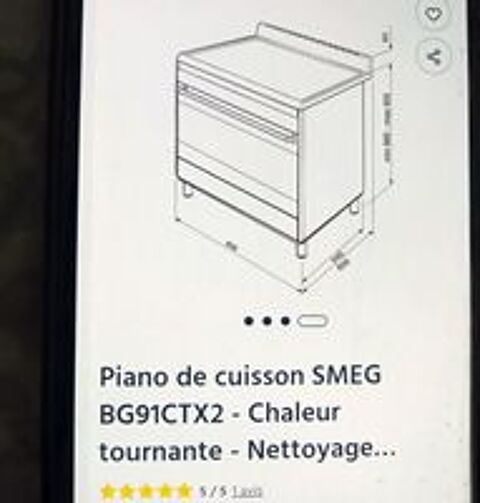   Gazinière électrique et gaz , Smeg, 5 feux,  