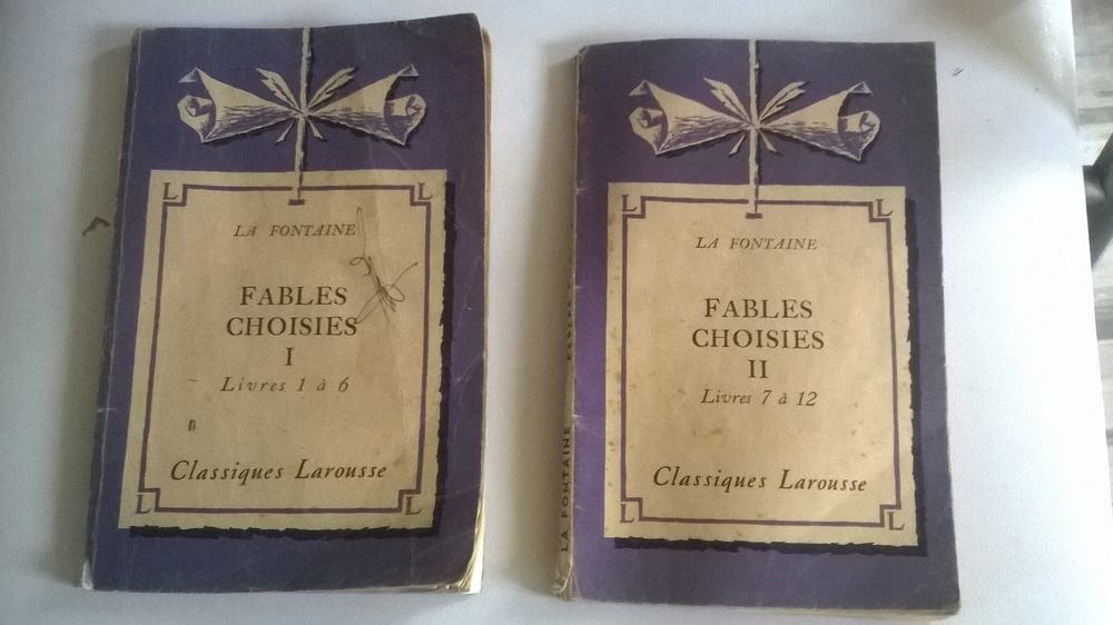 Livres 1 et 2 fables de La Fontaine de 1934
Livres et BD