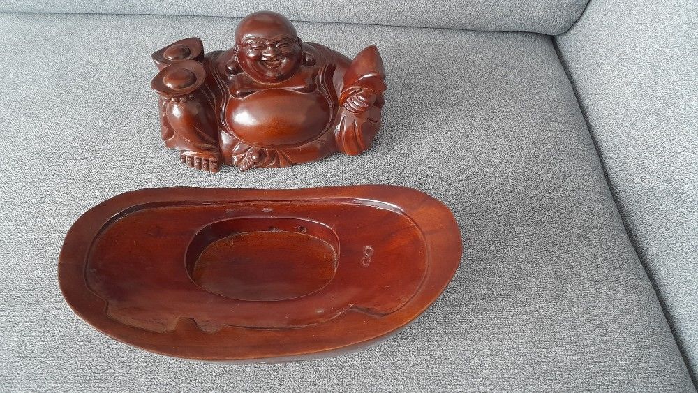 GRAND BOUDDHA OUVRANT en BOIS LAQUE Décoration