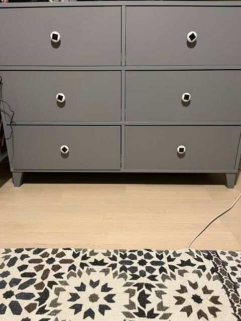 Commode 6 tiroirs grise 80 Cabrires (30)