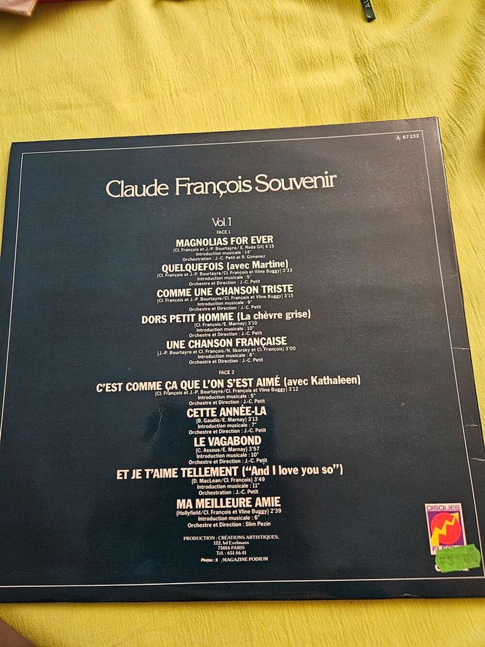 Claude fran&ccedil;ois vinyl 33t souvenir vol 1 CD et vinyles