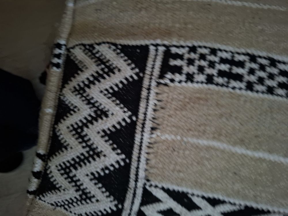 Lot 2 Poufs Berb&egrave;res Kilim 60x60 ? Rouge &amp; &Eacute;cru ? Fait Main Décoration