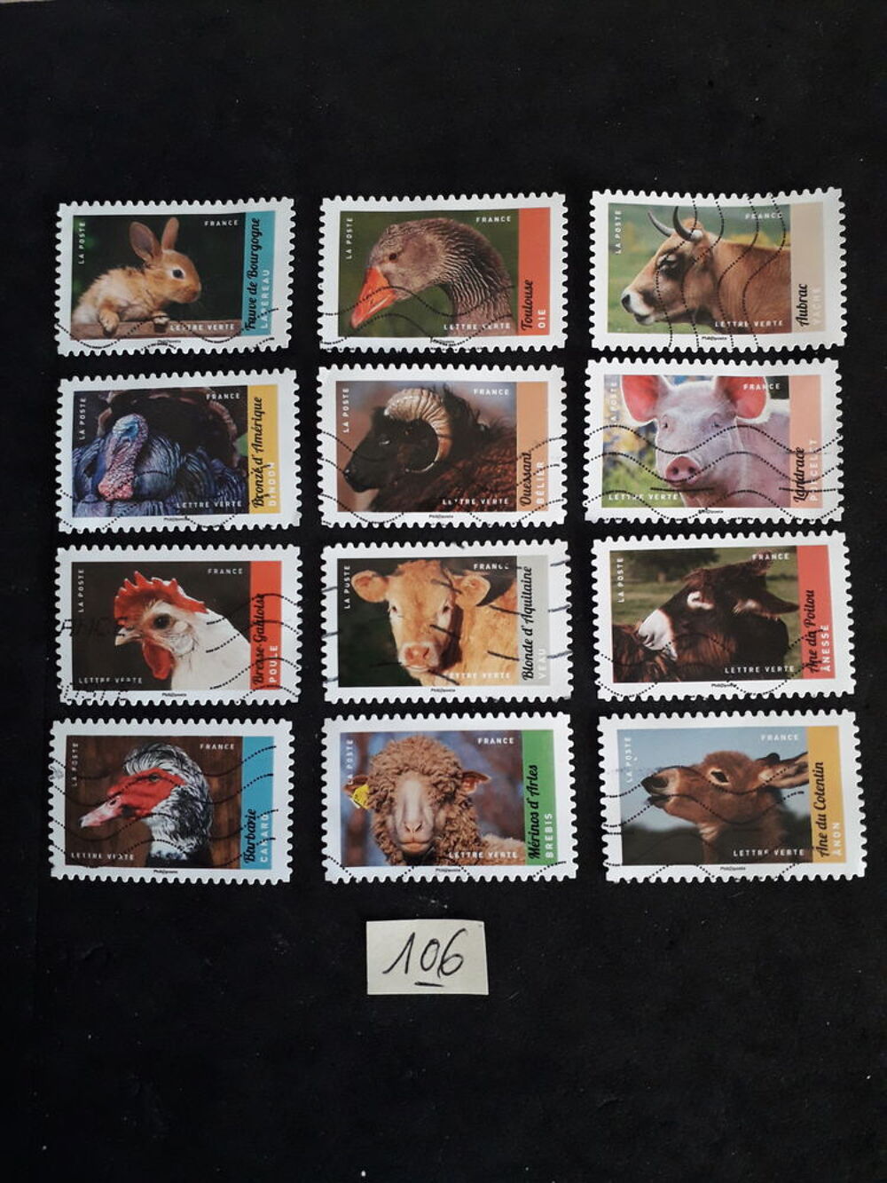 1 s&eacute;rie compl&egrave;te de timbres (0,40€) N&deg;.106 