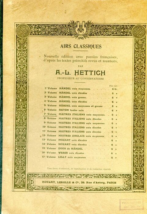 Matres italiens - vois moyennes - volume 7 10 Rennes (35)