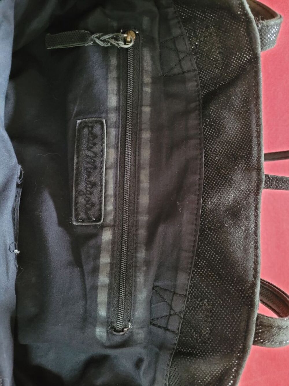 Grand Sac Cabas XL100% cuir,Noir paillet&eacute;, PETITE MENDIGOTE Maroquinerie