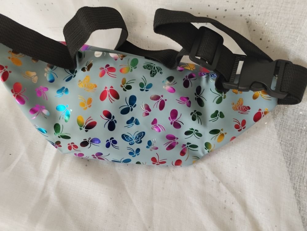 sac banane bleu papillons color&eacute;s et lumineux crossbody &eacute;paule taille Maroquinerie
