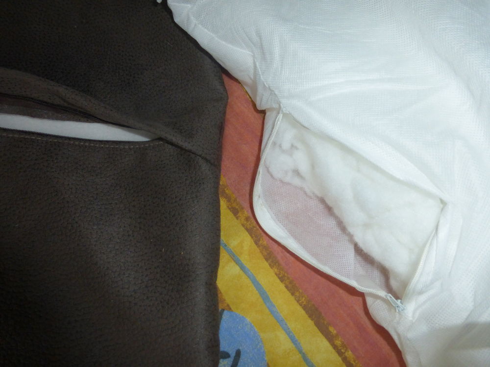 COUSSIN MARRON carr&eacute; Décoration