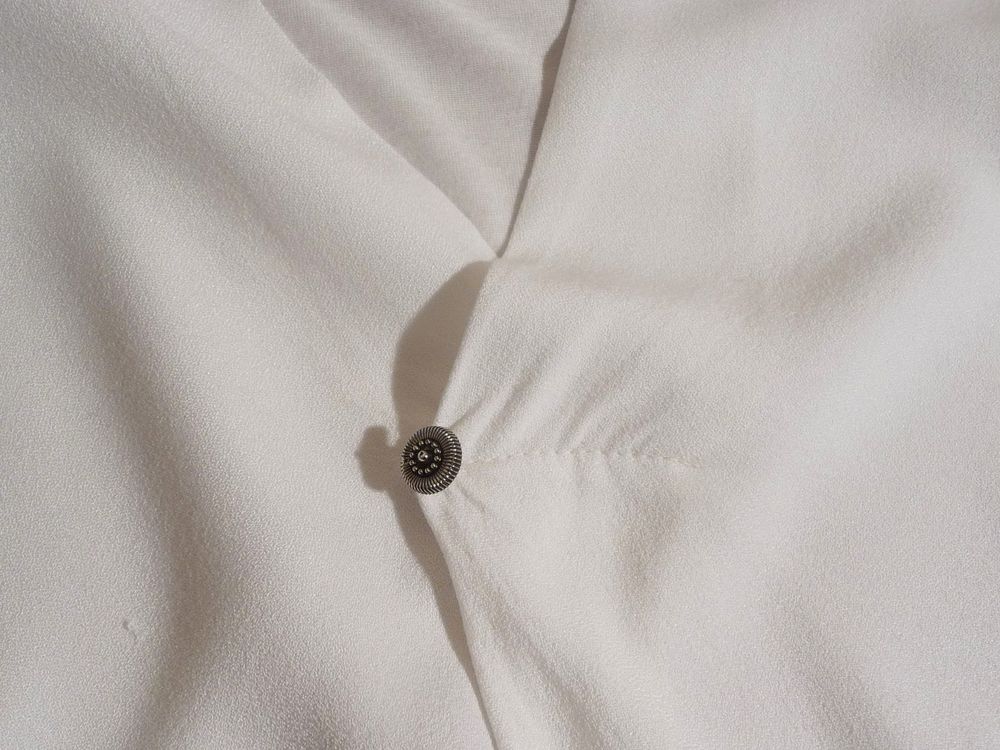 Blouse/ Top en Viscose Blanc &agrave; Manches Longues- Lauren Vidal Vêtements