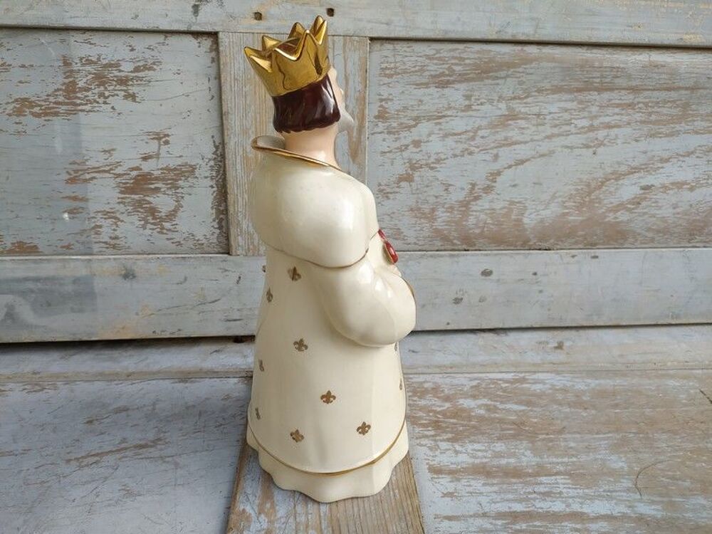 Bouteille Sujet Roi de Coeur Flacon Liqueur Porcelaine Décoration