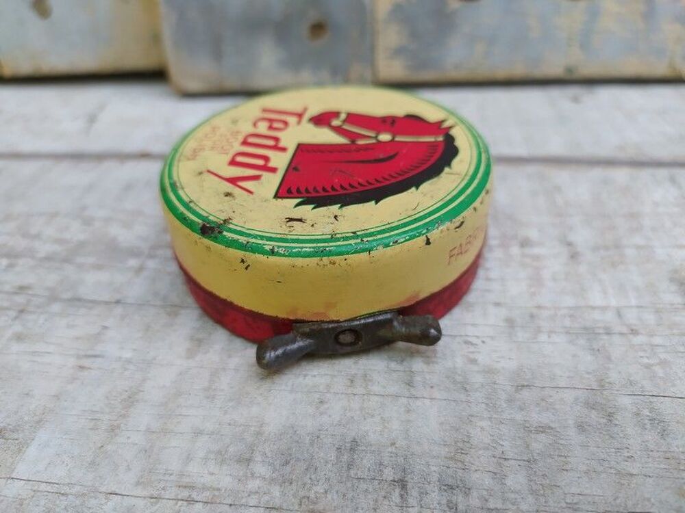 Ancienne Boite Cirage Teddy Boot Polish / Cheval

