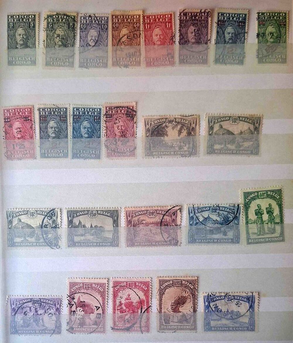 S&eacute;rie de timbres de collection du Congo Belge 