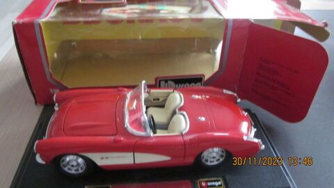 Voiture miniature Chevrolet Corvette de 1957 au 1/24 Métal  15 Coquelles (62)