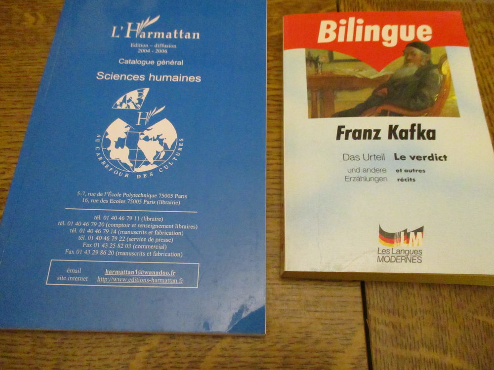 bilingue de Franz Kafka et Sciences humaines de L'Harmattan 