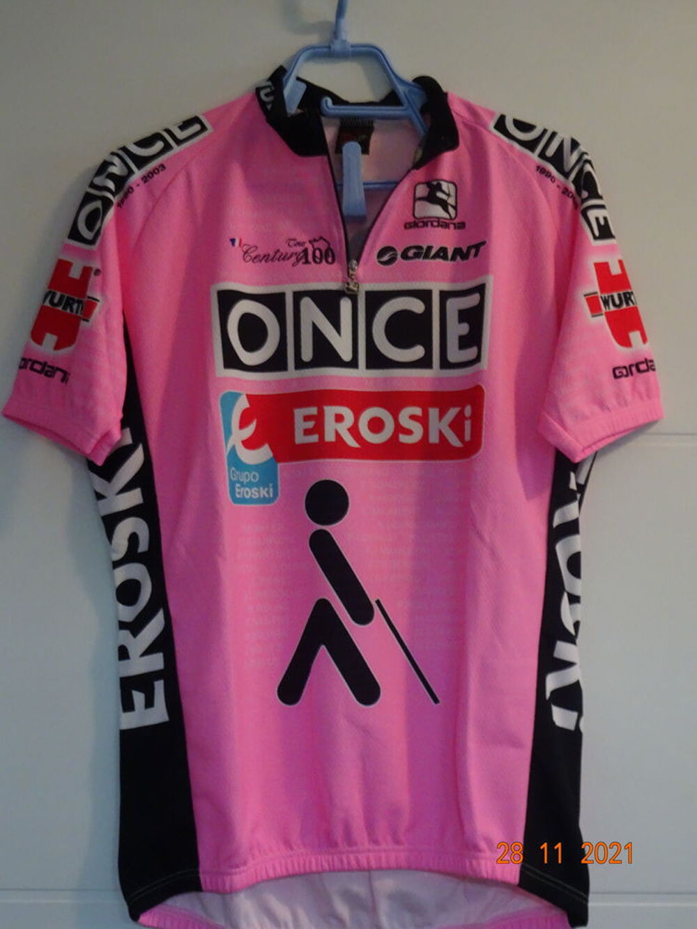 Maillot de comp&eacute;tition course v&eacute;lo Equipe de v&eacute;lo ONCE Vêtements