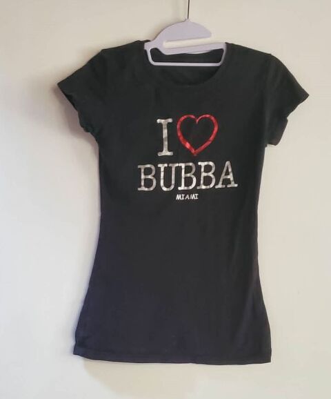 TEE-SHIRT FEMME NOIR  I LOVE BUBBA   Miami  T34 ou 36 Bubry (56)
