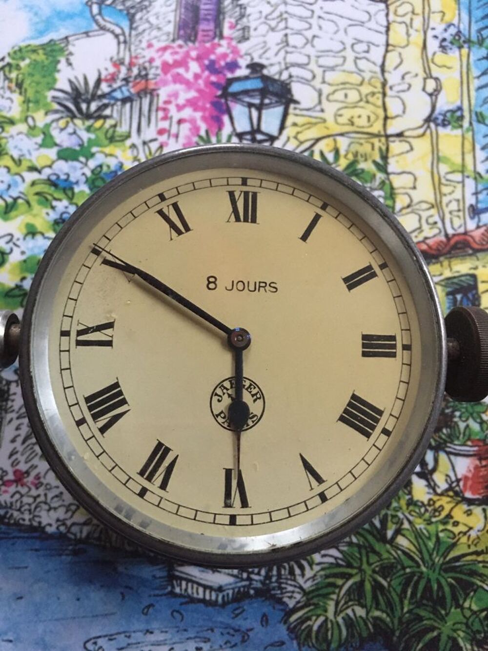 montre Jaeger de voiture gris m&eacute;tal Bijoux et montres