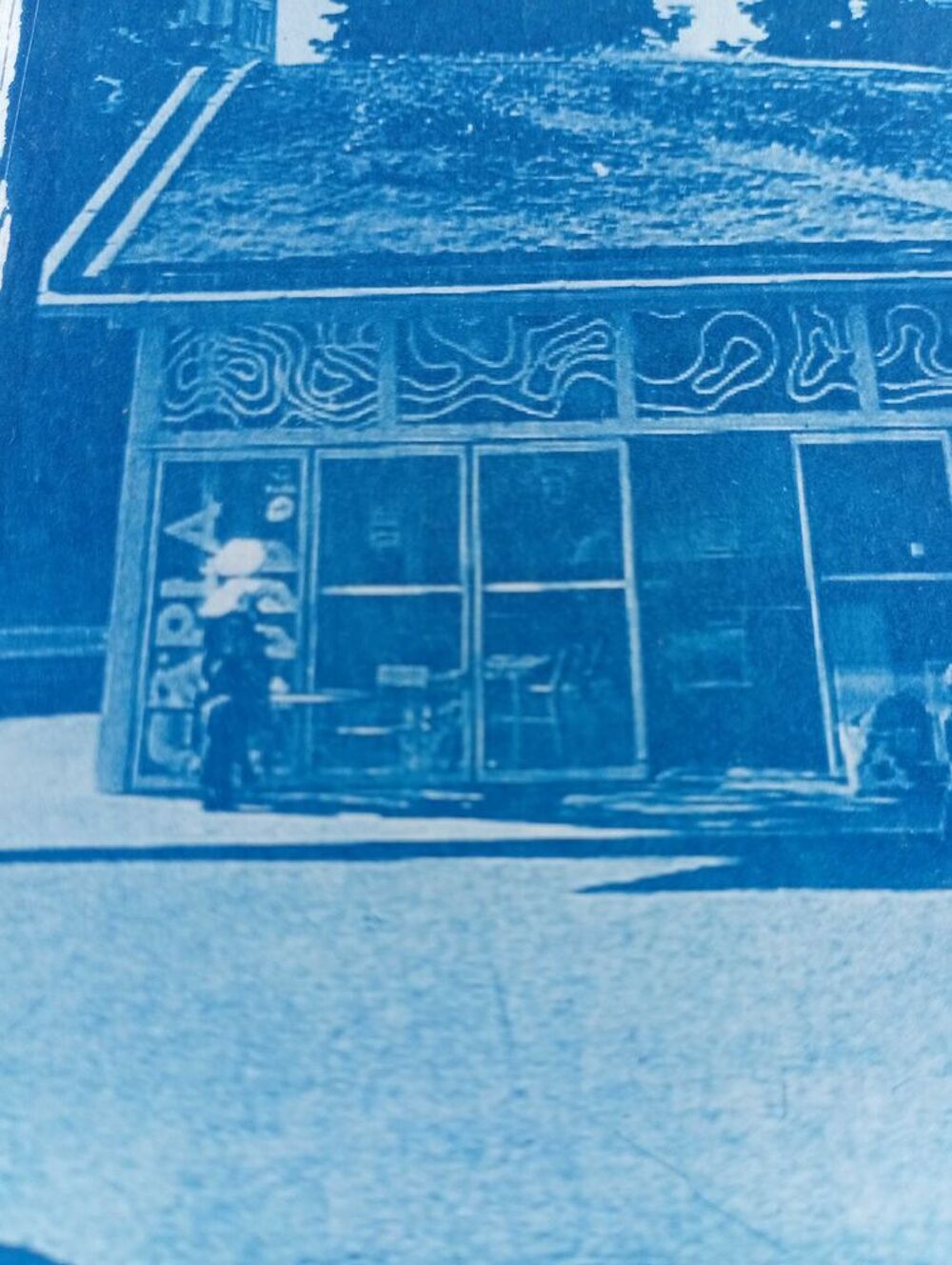 Photographie en Cyanotype, Proc&eacute;d&eacute; Photographique 1842, Bleu de Prusse, "Le Capla", 20,8cm/16,5cm, &eacute;tat neuf Décoration