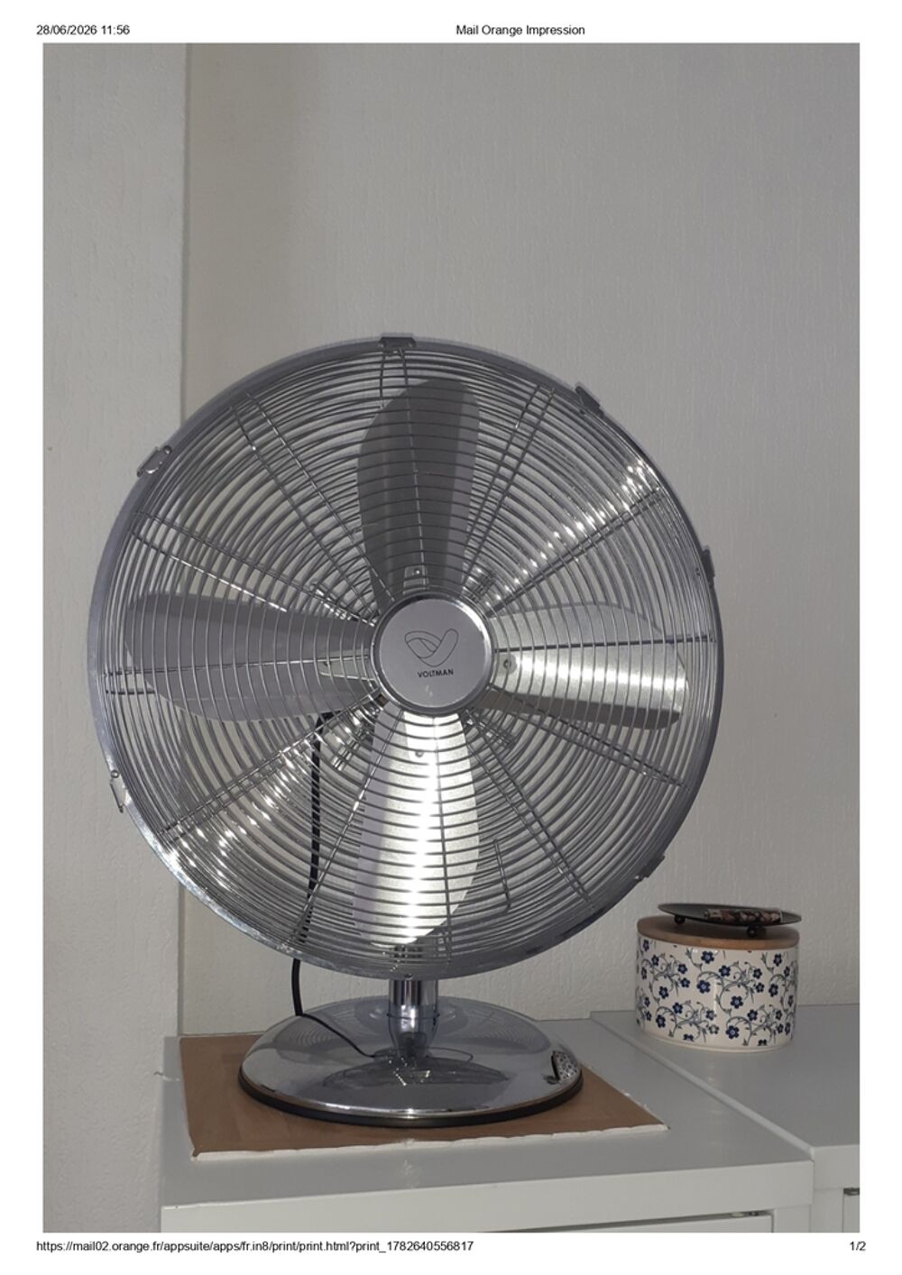 Ventilateur de table m&eacute;tal Voltman Electroménager
