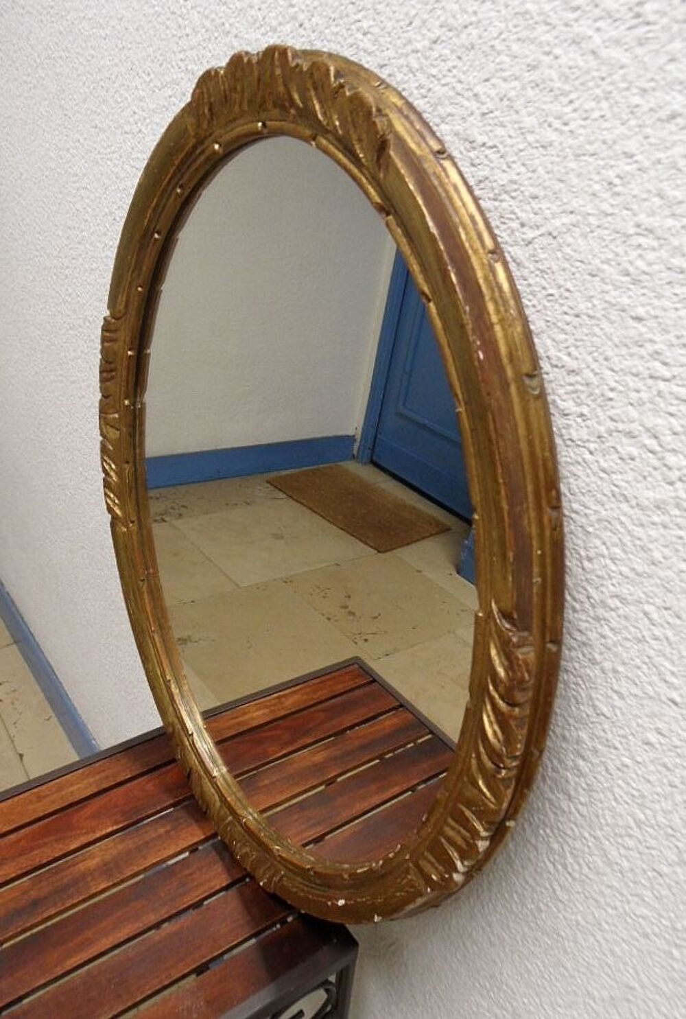 ANCIEN MIROIR OVALE STYLE MONTPARNASSE CIRCA 1950/1960 retro Dcoration