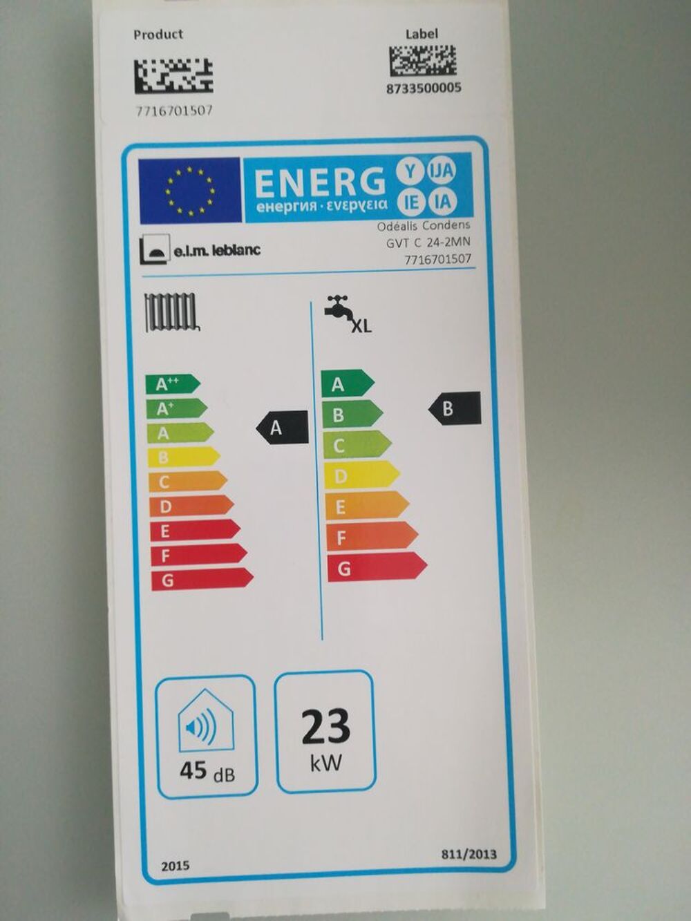  chaudiere gaz &agrave; condensation ELM LEBLANC odealis Bricolage
