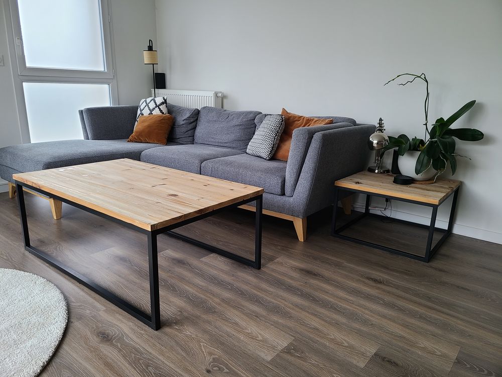 Table basse bois et metal Meubles