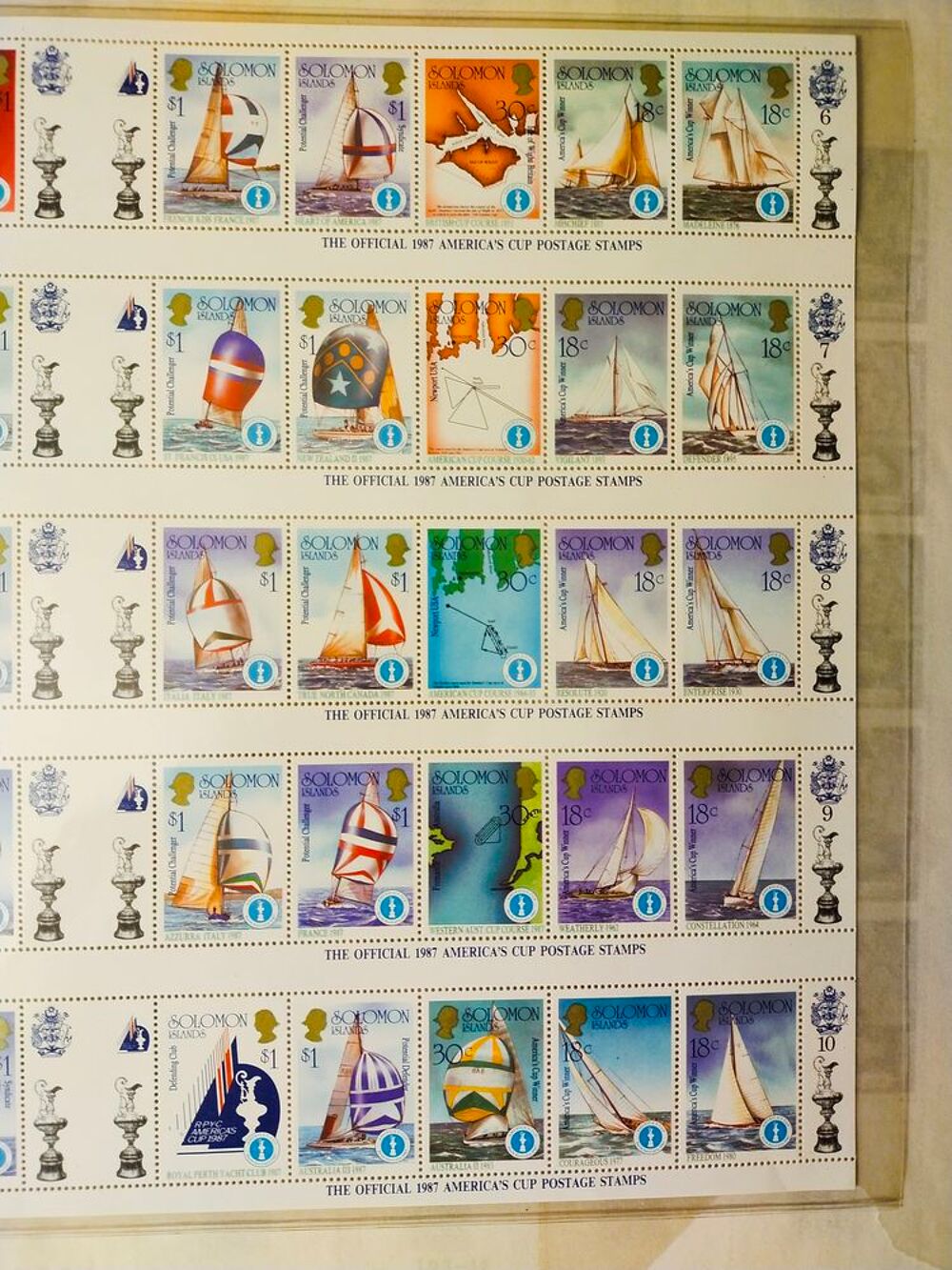 PLANCHE DE TIMBRE DES ILES SALOMON ANNEE 1987 