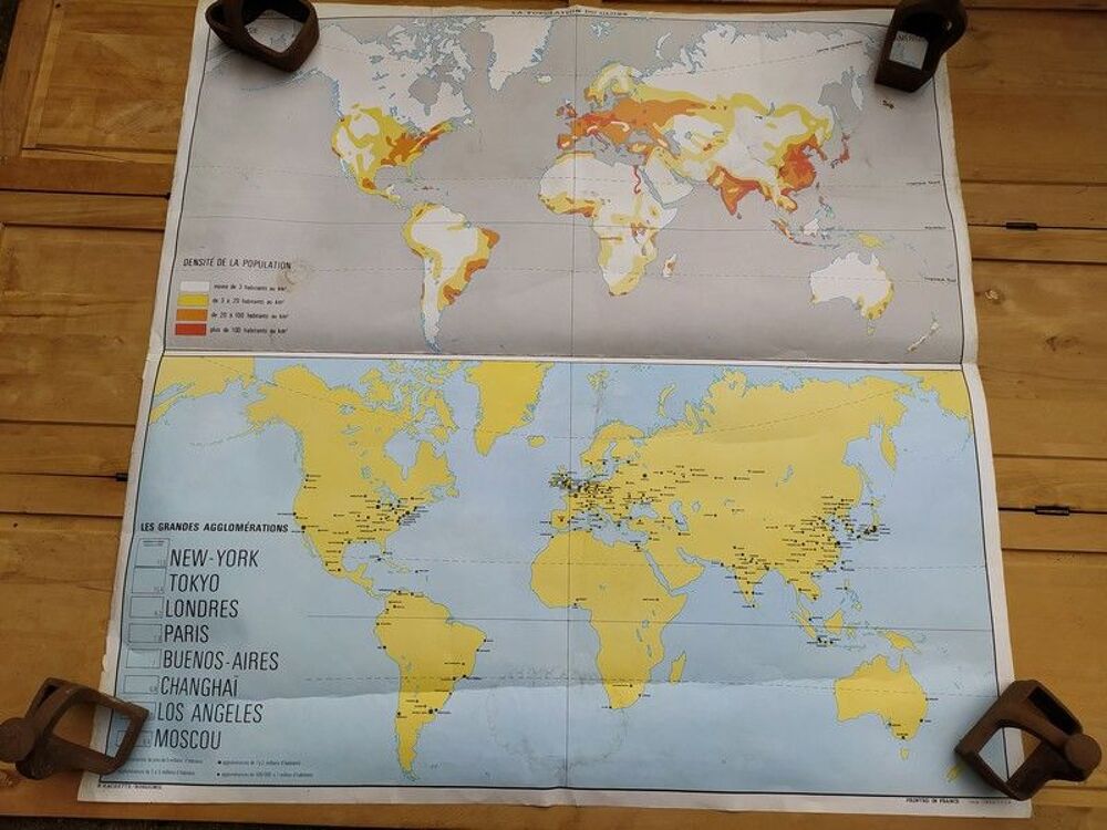 Carte scolaire Continents et Oc&eacute;ans / Population du Globe
