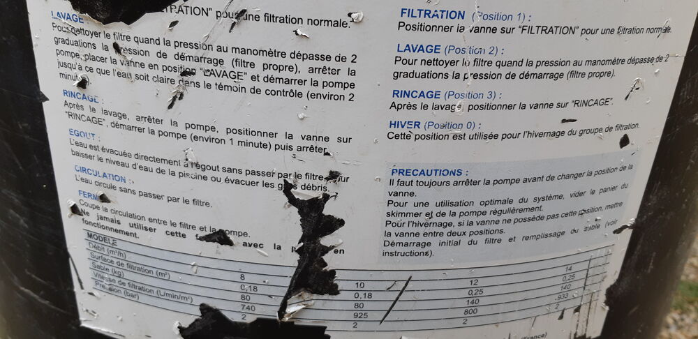 Filtration pour piscine Jardin