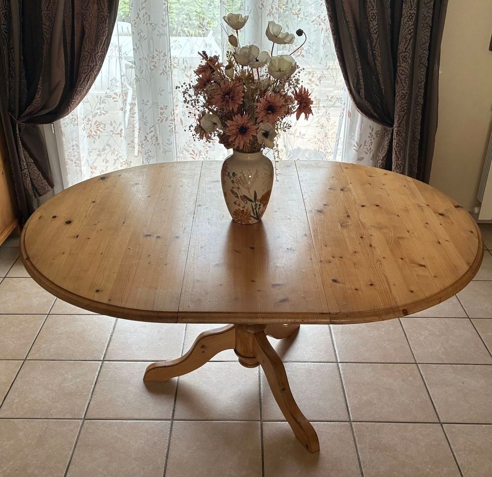 Table ronde extensible en bois massif Meubles