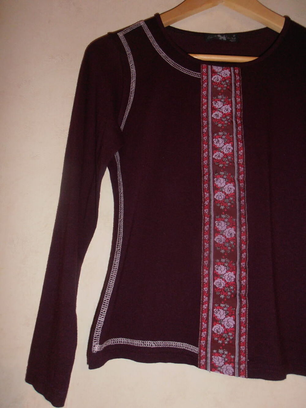 Tee-shirt prune 'C&ocirc;te anglaise" (80) Vêtements